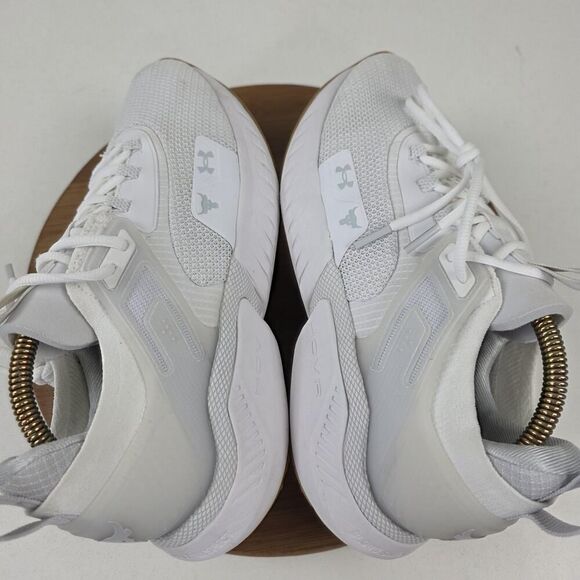 Under Armour Project Rock Shoes Mens Size 10 White HOVR Training Sneakers Gym - Picture 10 of 16